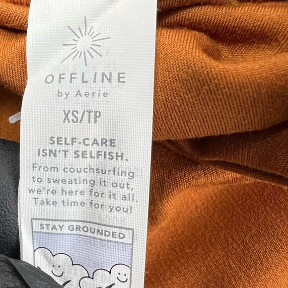 NEW Aerie XS Offline Orange Brown High Rise Leggings - Picture 6 of 10